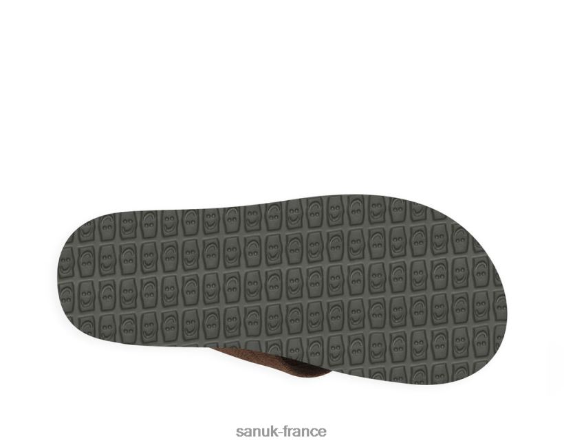 6V4JT0173 brun Sanuk bière confortable stacker daim