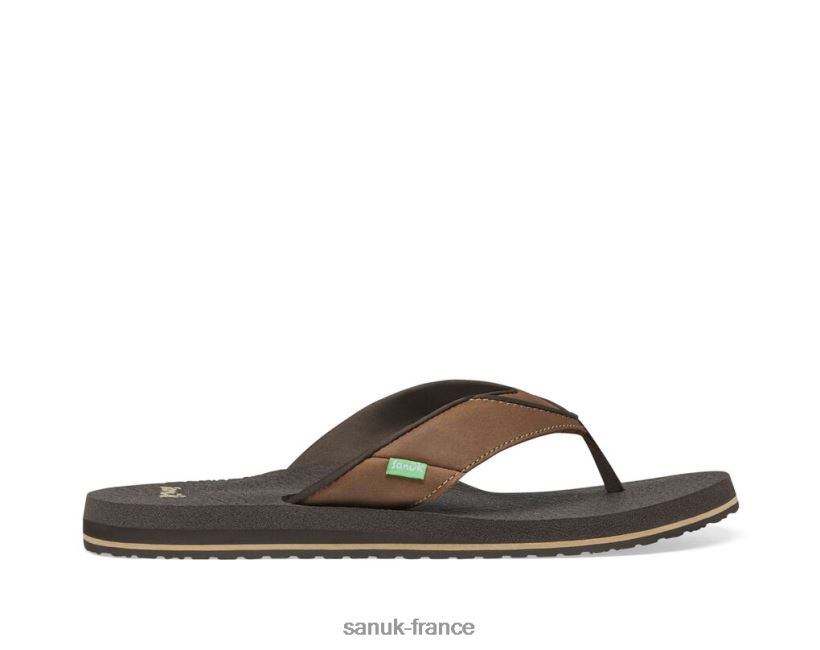6V4JT0186 brun Sanuk bière confortable primo