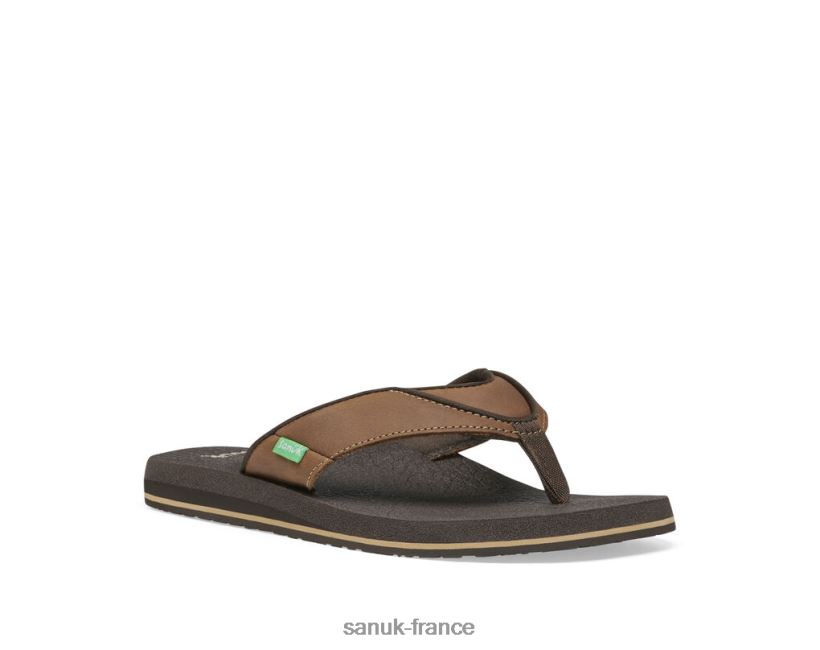 6V4JT0186 brun Sanuk bière confortable primo