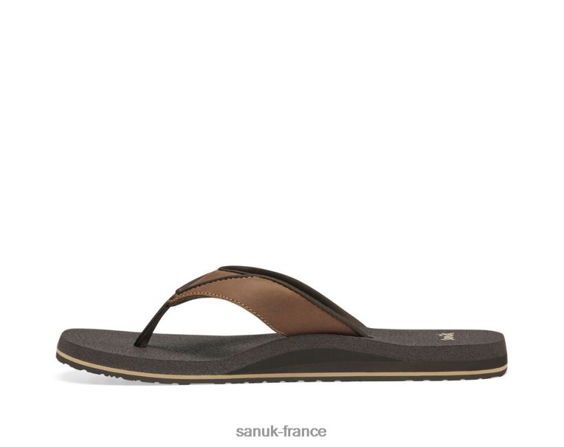 6V4JT0186 brun Sanuk bière confortable primo