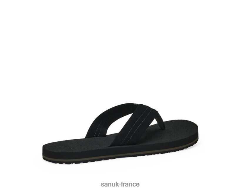 6V4JT0192 noir Sanuk bière confortable stacker daim