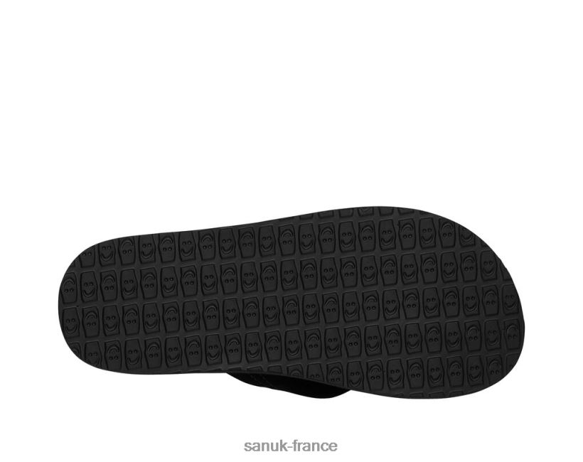 6V4JT0192 noir Sanuk bière confortable stacker daim