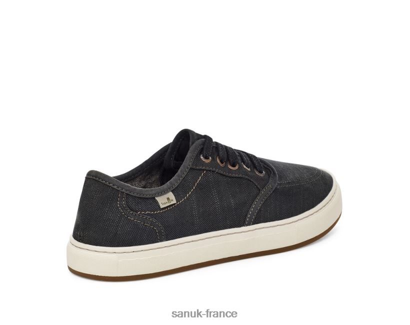 6V4JT0210 noir lavé Sanuk chanvre en dentelle de marée