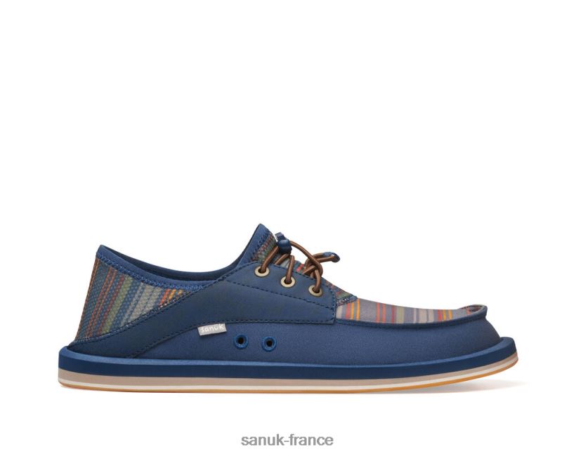 6V4JT0214 rayure côtière bleu marine Sanuk imprimé boatie st