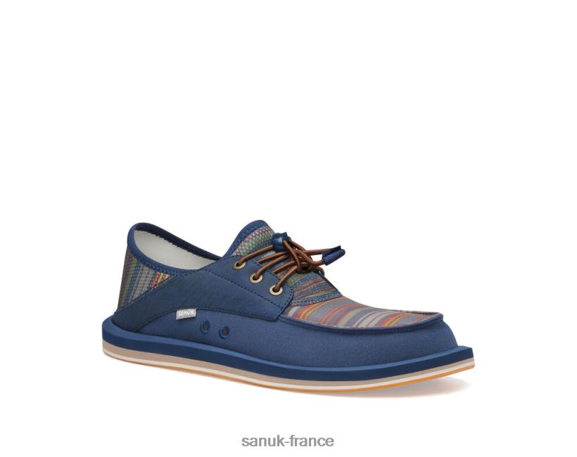6V4JT0214 rayure côtière bleu marine Sanuk imprimé boatie st