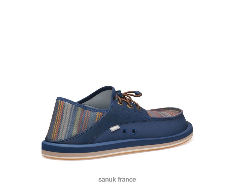 6V4JT0214 rayure côtière bleu marine Sanuk imprimé boatie st
